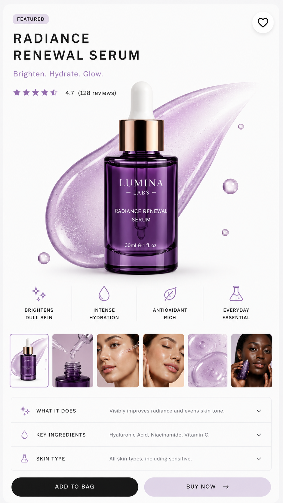 Google Shopping product feed — Lumina Labs Radiance Renewal Serum